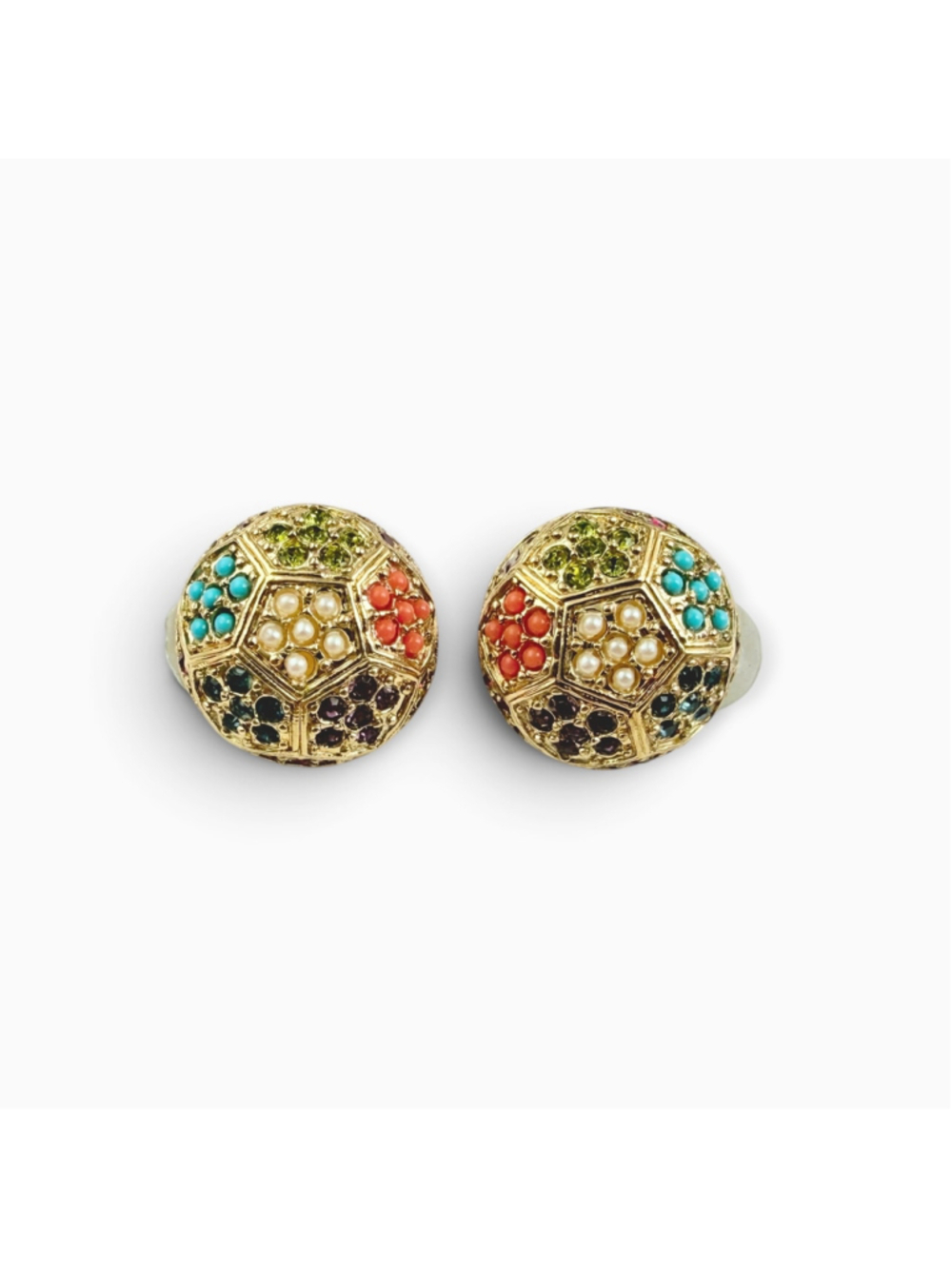 D’Orlan Buried Treasure Swarovski Crystal Clip On Earrings, Vintage